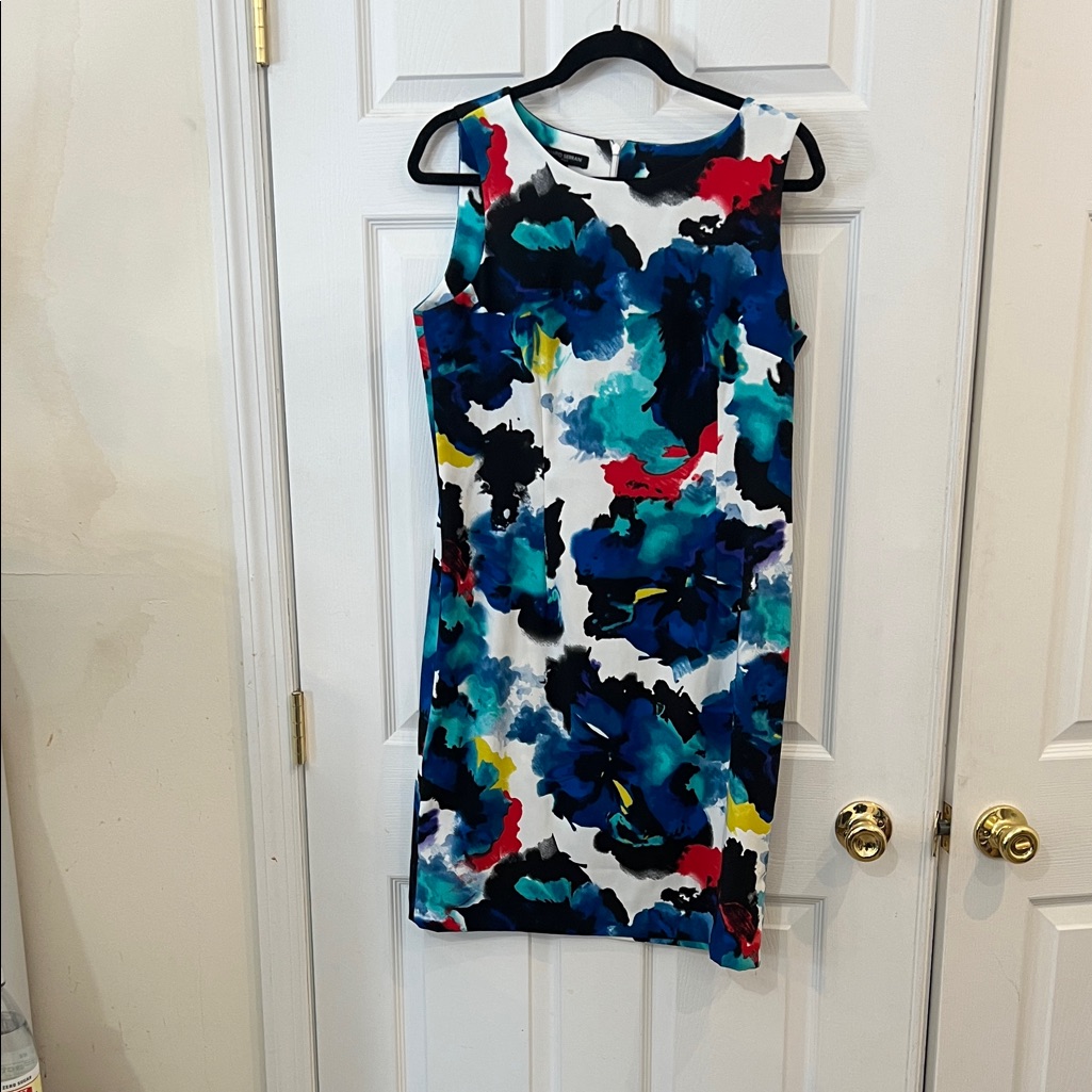 Mario Serrani Blue And Red Floral Midi Dress
